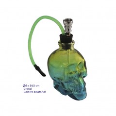 Bong cristal calavera 6 x 14,5 cm colores aleatorios