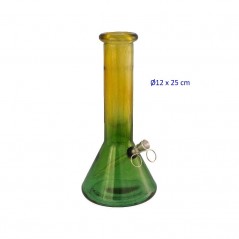 Ø12 x 25 cm. Bong de cristal bicolor