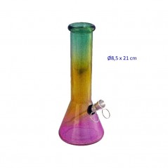 Ø8,5 x 21 cm. Bong de cristal tricolor