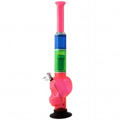 48 cm. Bong acrílico «Calavera» rojo