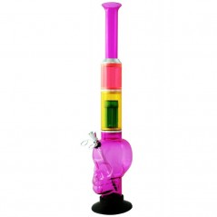 48 cm. Bong acrílico «Calavera» rosa/púrpura