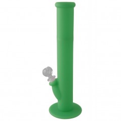 Ø5 x 36 cm. Bong verde de silicona médica con pipeta de cristal
