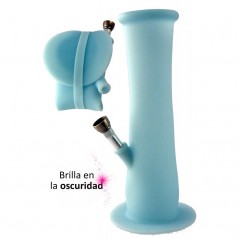 22 cm. Bong plegable en silicona sanitaria azul