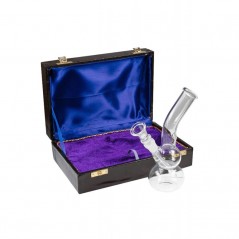 Bong de cristal en estuche forrado