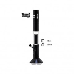 Bong acrílico negro con interior de cristal 43 cm.