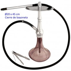 45 cm Shisha de aluminio con base de cristal