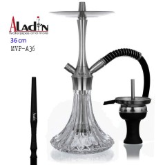36 cm Shisha ALADIN MVP-A36 de aluminio plata con base de cristal...