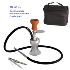 29 cm Shisha plata de aluminio con base de cristal