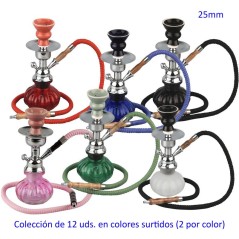 25 cm. Shisha «SINAI» de cristal con 1 manguera cajón con 12 unidades