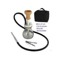 27 cm Shisha plata de aluminio con base de cristal