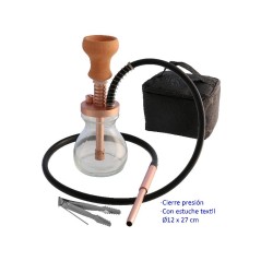 27 cm Shisha oro rosa de aluminio con base de cristal