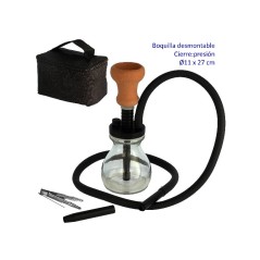 27 cm Shisha de aluminio con base de cristal