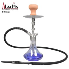 36 cm Shisha ALADIN MVP360 acero inox. y cristal transparente y azul