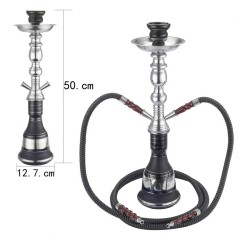 50 cm. Shisha  «Al Malik» negra/plata