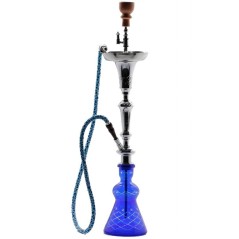 92 cm. Shisha azul de cristal con 1 boquilla