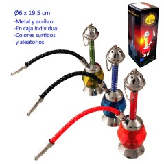 19,5 cm. Shisha acrílica y metal colores surtidos (verde, azul y rojo)