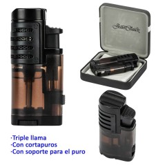 Encendedor turbo «JEAN CLAUDE Felix» triple llama + cortapuros