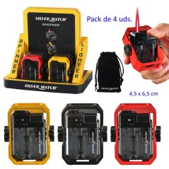Pack con 4 encendedores piezo «Silver Match» Reykjavik