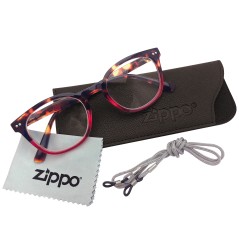 Funda negra para gafas de lectura Zippo con paño microfibra y cordón