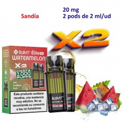 Watermelon 20 mg. BALMY ÉLITE PRO 2 Pod recarga