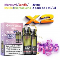 Kiss 20 mg. BALMY ÉLITE PRO 2 Pods recarga