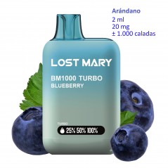 Blueberry 20 mg. Lost Mary BM1000 TURBO Vaper desechable