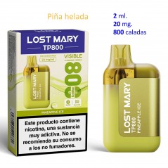 Pineapple Ice 20 mg. Lost Mary TP 800 Vaper desechable
