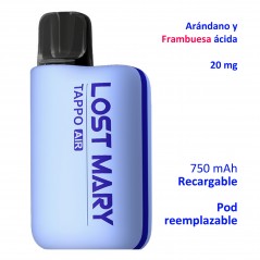 Kit Blueberry Sour Raspberry 20 mg. Lost Mary TAPPO recargable
