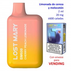Cherry Peach Lemonade 20 mg. Elfbar Lost Mary 600 VENDING Vaper desechable
