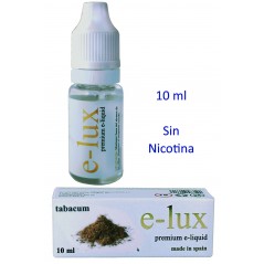 e-liquid Tabacum 0 mg. envase con 10 ml. e-lux