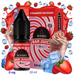 10ml 0 mg. Strawberry Milkshake Ice Sales de nicotina Bar Juice by Bombo
