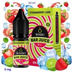 10ml 0 mg. Strawberry Lime Ice Sales de nicotina Bar Juice by Bombo