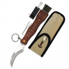 7,2  cm.  Navaja  Albainox  SETAS  mango  madera  con  llavero  y  funda