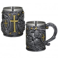 12,5  cm.  Taza  ornamentación  resina/acero  Tole10