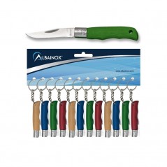 3,5  cm.  Hoja  Blister  con  12  navajas  Albainox  madera  colores  surtidos