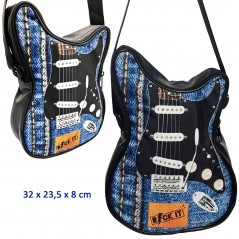 Bolso  bandolera  con  forma  de  guitarra  Let´s  Rock  en  piel  sintética