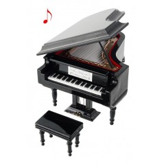 Piano  de  cola  decorativo  miniatura  en  madera.  Con  caja  de  música