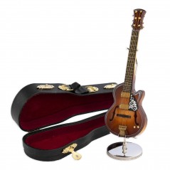 Guitarra  eléctrica  clásica  decorativa.  Miniatura  en  madera.  Con  estuche  y...