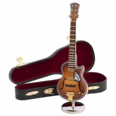 Guitarra  eléctrica  clásica  decorativa.  Miniatura  en  madera.  Con  estuche  y...