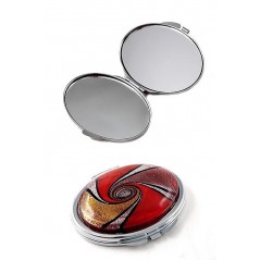 Espejo  Bolsillo  Oval  Rojo  Fc004C