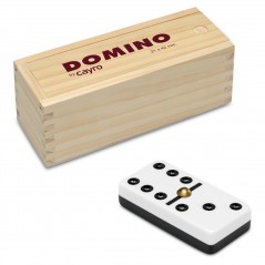 Dominó  metacrilato  en  caja  de  madera.