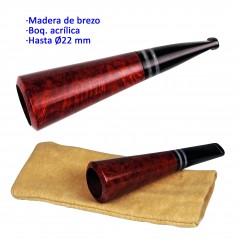Boquilla puro en madera de brezo TROMBA con boquilla acrílica para...