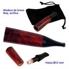 Boquilla puro en madera de brezo con boquilla acrílica para cigarros de...