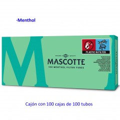 100  tubos  Menthol  Mascotte  Cajón  con  100  cajas
