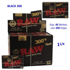 Raw  Black  300  1  1/4  Expositor  con  40  libritos  con  300  hojas  papel