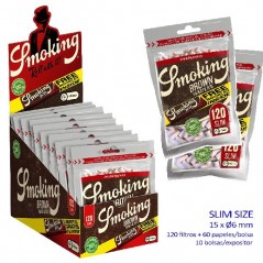 Exp.  de  filtros  Smoking  Brown  Slim  de  6  mm.  (10  bolsas  x  120  filtros)  +...
