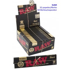 Raw  Black  ks  Slim  Expositor  con  50  libritos  con  32  hojas  papel