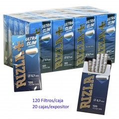 Filtros  Tips  Rizla  5,7  mm  Ultra  Slim  Expositor  con  20  paquetes  de  120