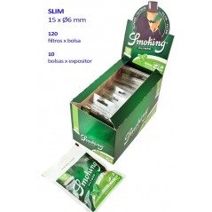 Expositor  de  filtros  Smoking  menthol  slim  (10  bolsas  x  120  filtros)