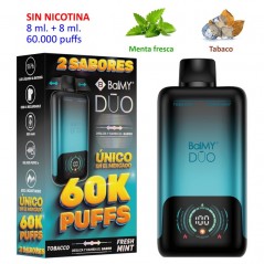 Tobacco 0 mg. + Fresh Mint 0 mg. «BALMY DUO» Vaper desechable